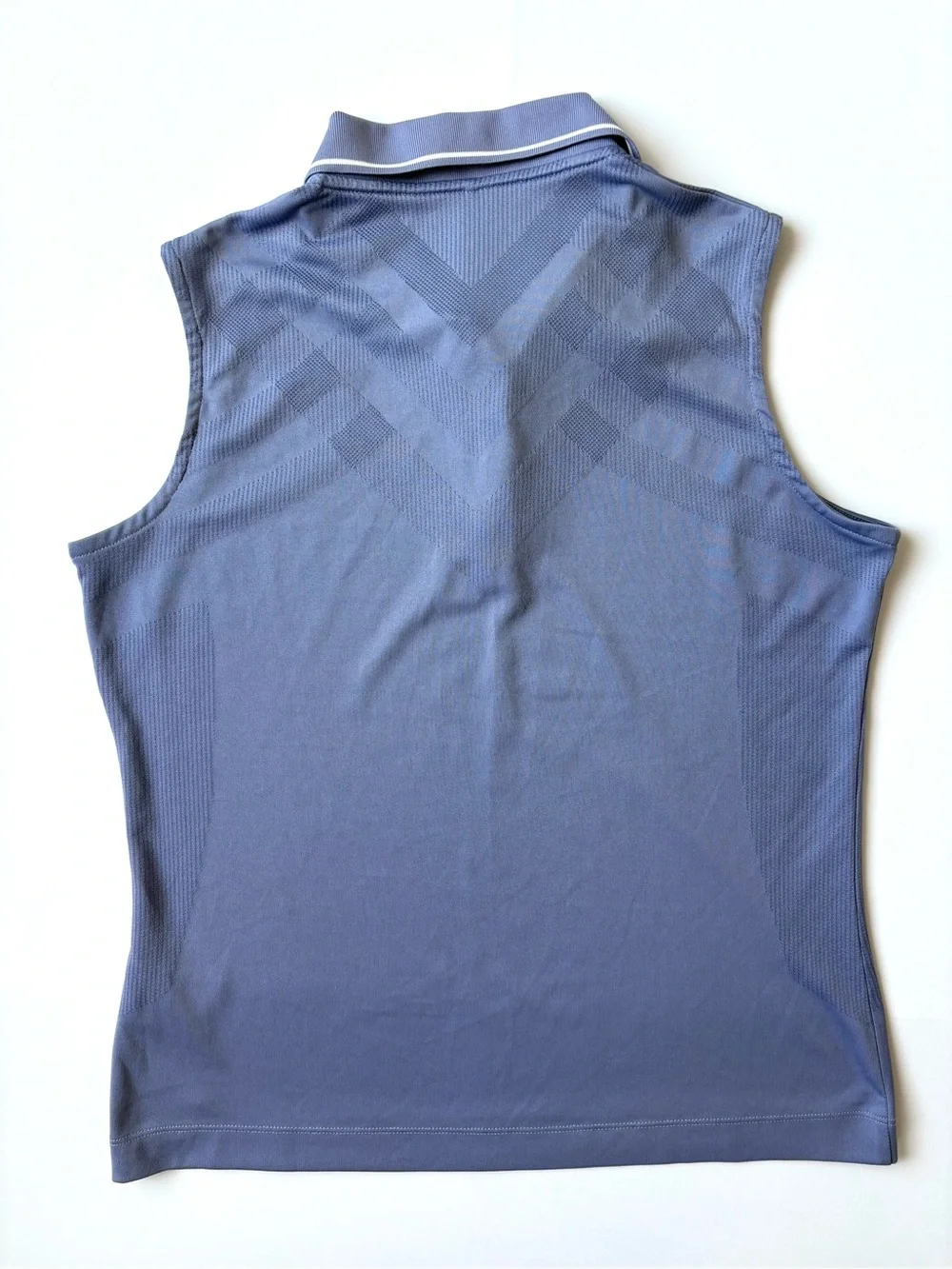 Nike Women’s Sleeveless Golf Polo Top - Slate Blue with White Trim